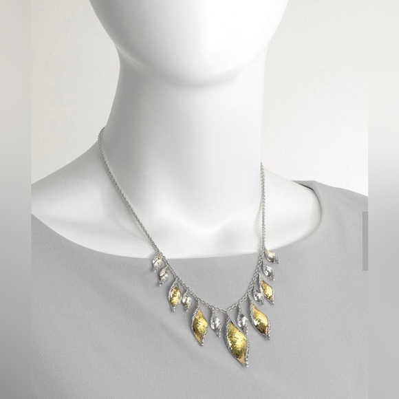 NEW $2195 John Hardy Classic Chain Wave Necklace Sterling 18K 16-18" - Picture 5 of 14